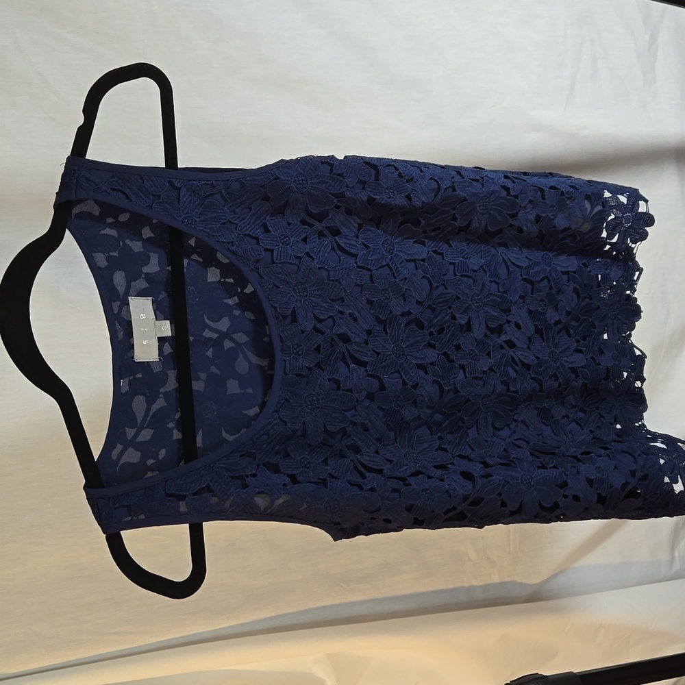 Women's Size S, SIB, Navy Blue, Lace, Tank Top, Blouse